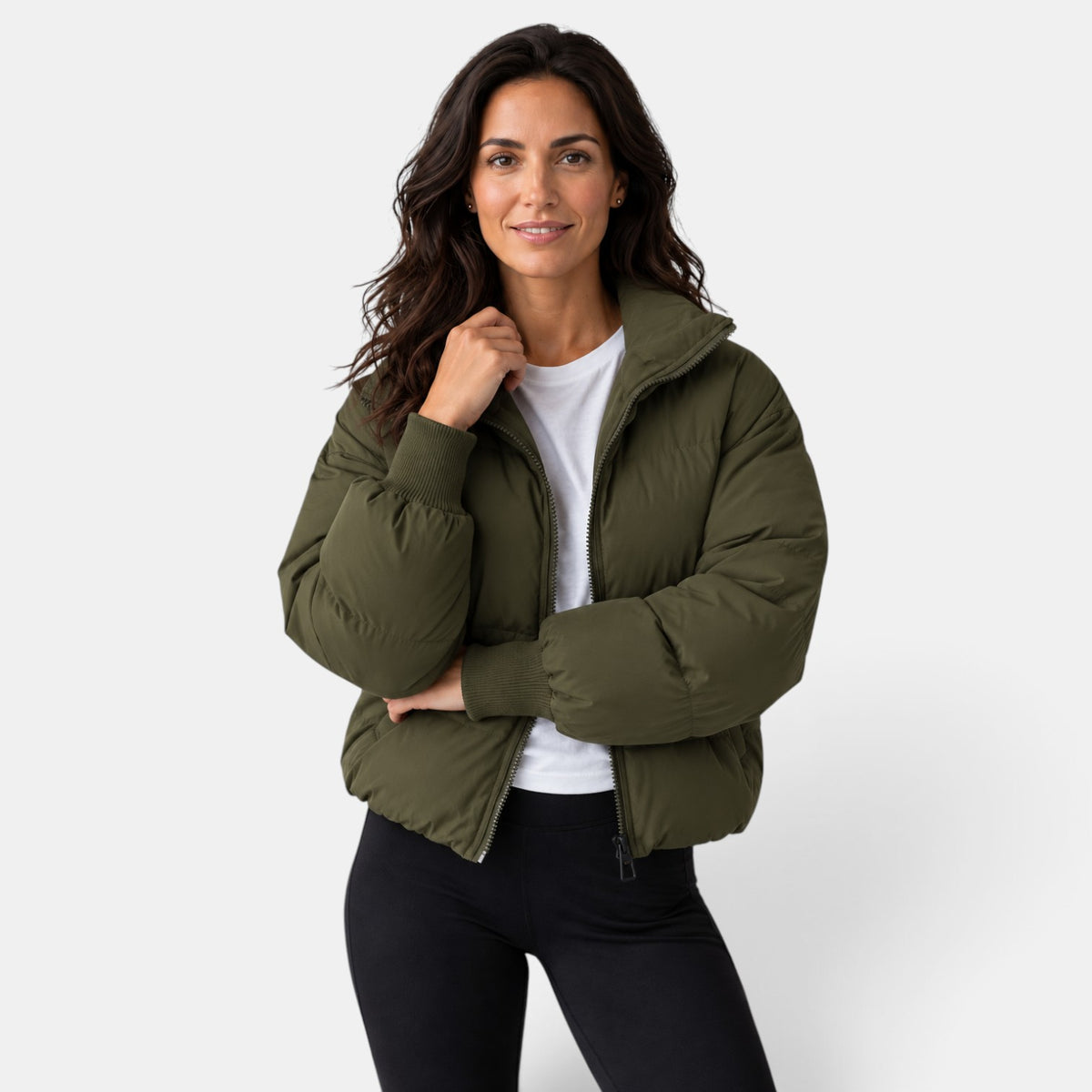 Chaqueta Corta Mujer Acolchada Ligera Invierno