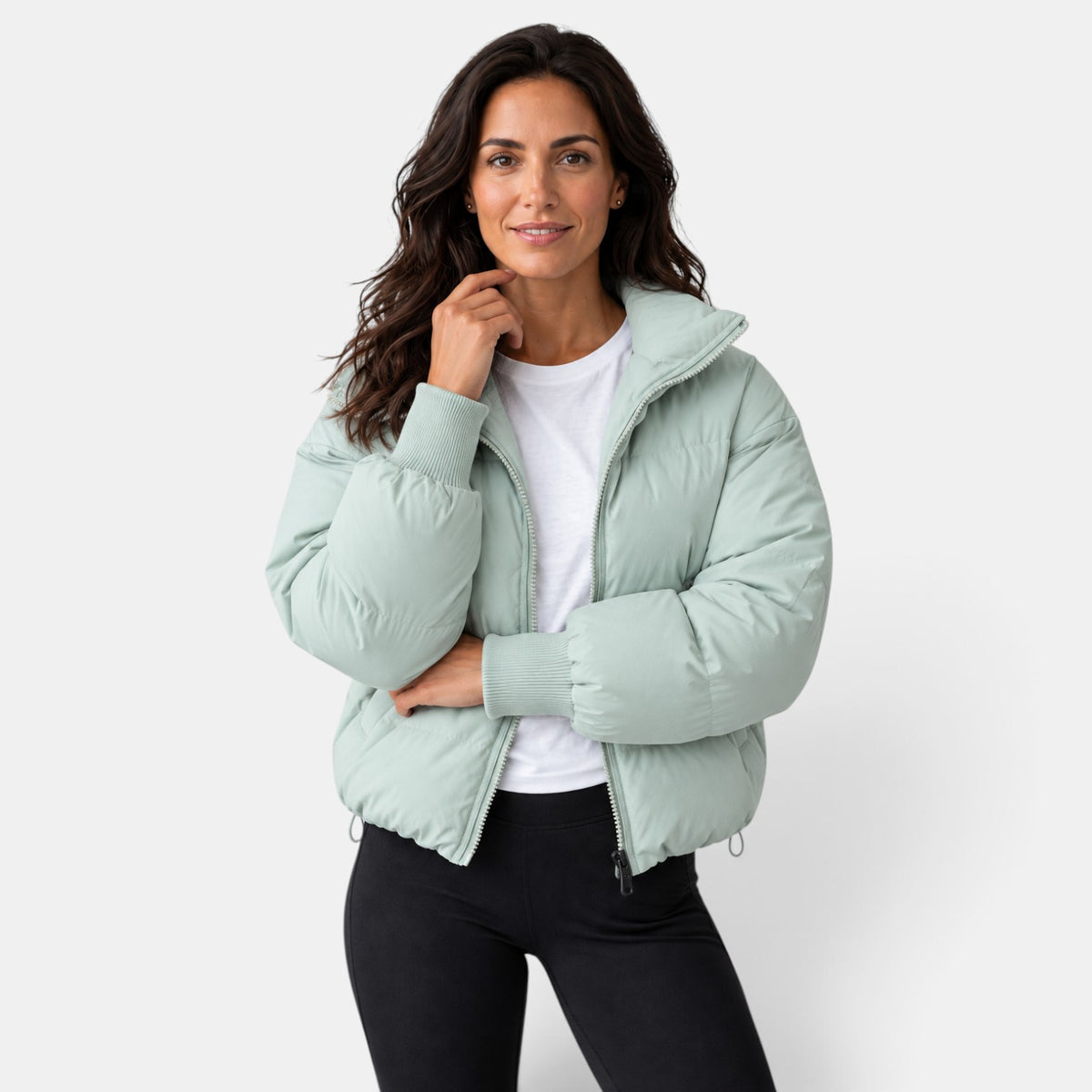 Chaqueta Corta Mujer Acolchada Ligera Invierno