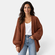 Cárdigan Mujer Oversize de Punto Manga Larga