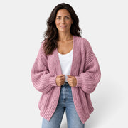 Cárdigan Mujer Oversize de Punto Manga Larga