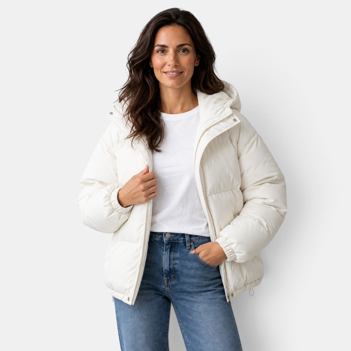 Chaqueta Acolchada Unisex Invierno con Capucha