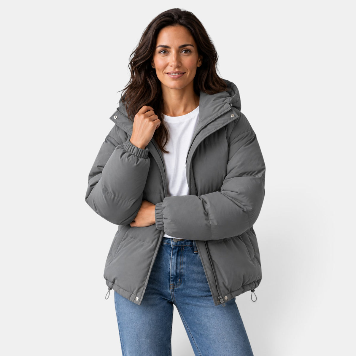 Chaqueta Acolchada Unisex Invierno con Capucha