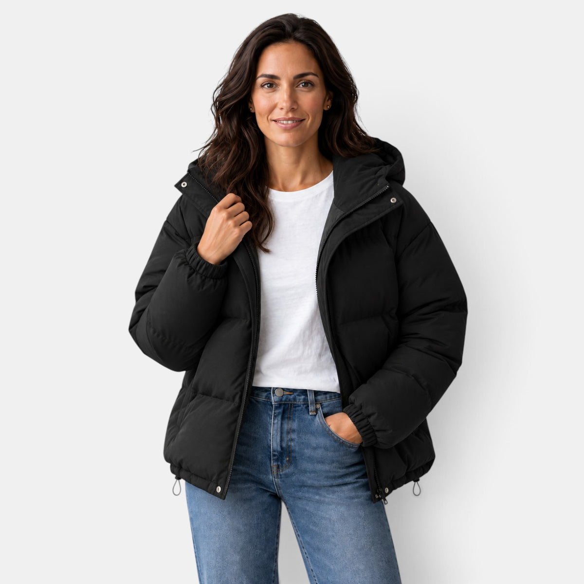 Chaqueta Acolchada Unisex Invierno con Capucha