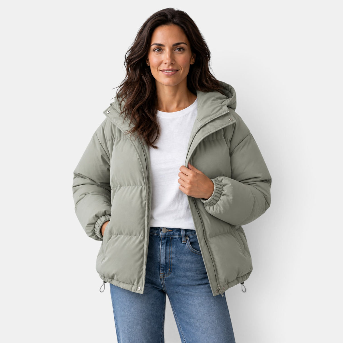Chaqueta Acolchada Unisex Invierno con Capucha