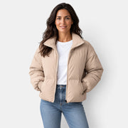 Chaqueta Acolchada Corta Mujer Cuello Alto