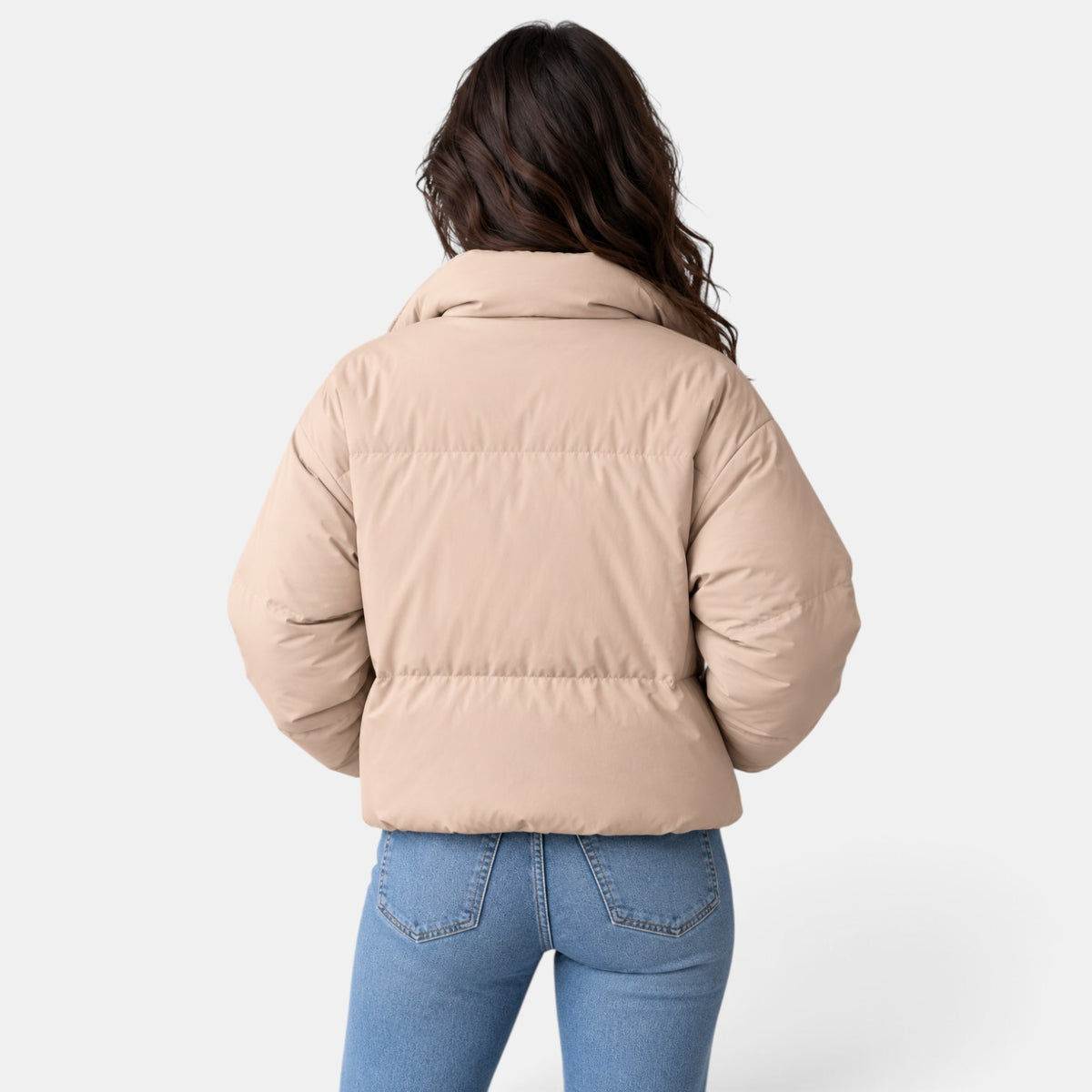 Chaqueta Acolchada Corta Mujer Cuello Alto