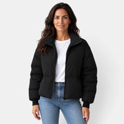 Chaqueta Acolchada Corta Mujer Cuello Alto