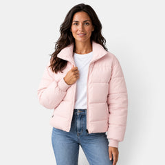 Chaqueta Acolchada Corta Mujer Cuello Alto