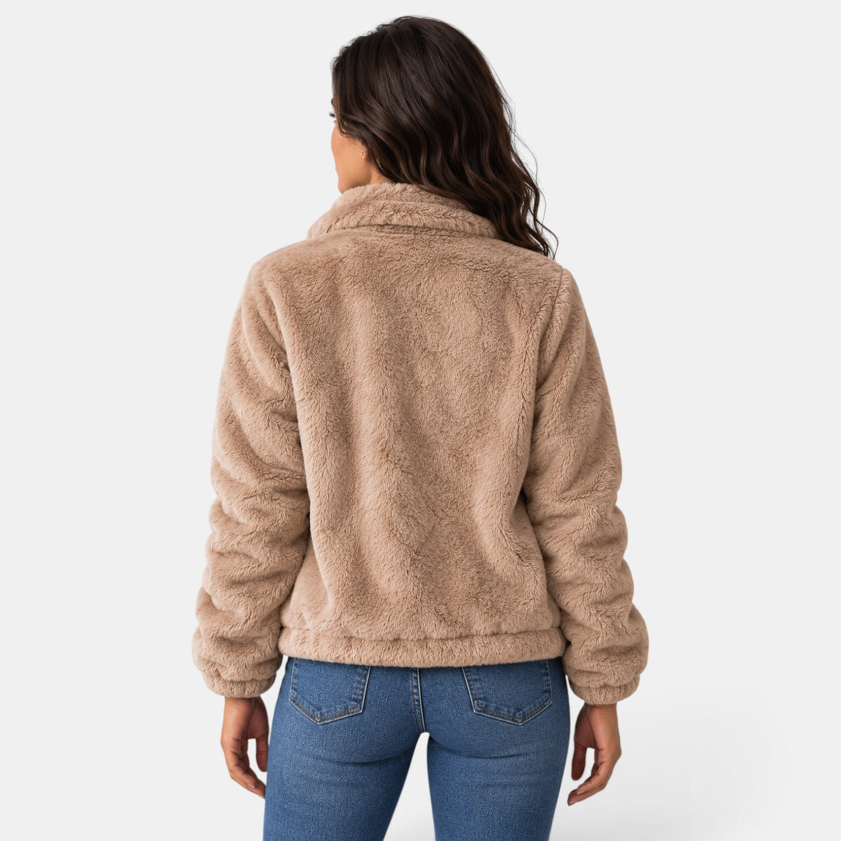 Chaqueta Mujer Teddy Bomber con Cremallera