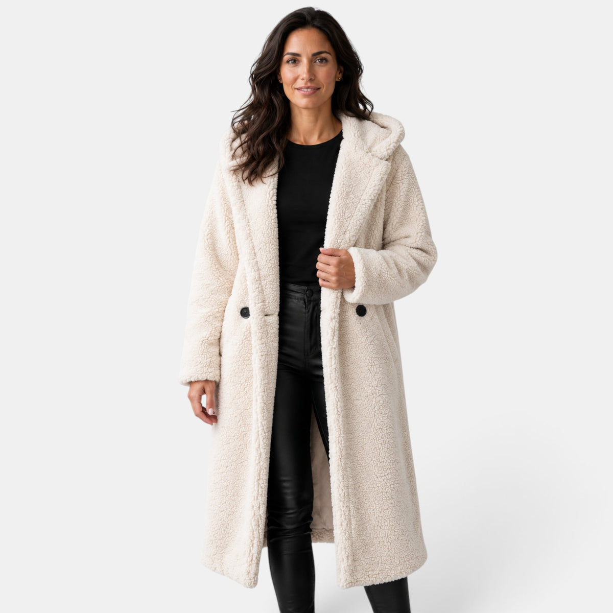 Women's Oversized Teddy Coat with Hood