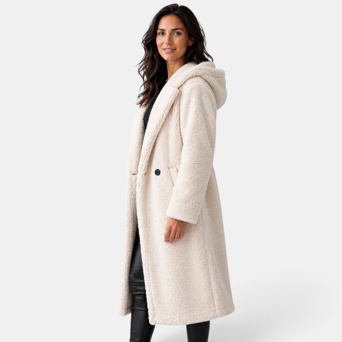 Women's Oversized Teddy Coat with Hood