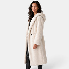 Abrigo Mujer Teddy Oversize con Capucha