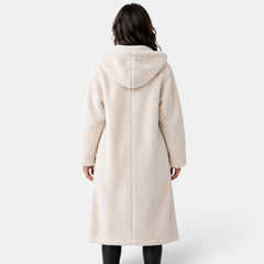 Abrigo Mujer Teddy Oversize con Capucha