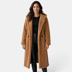 Abrigo Mujer Teddy Oversize con Capucha
