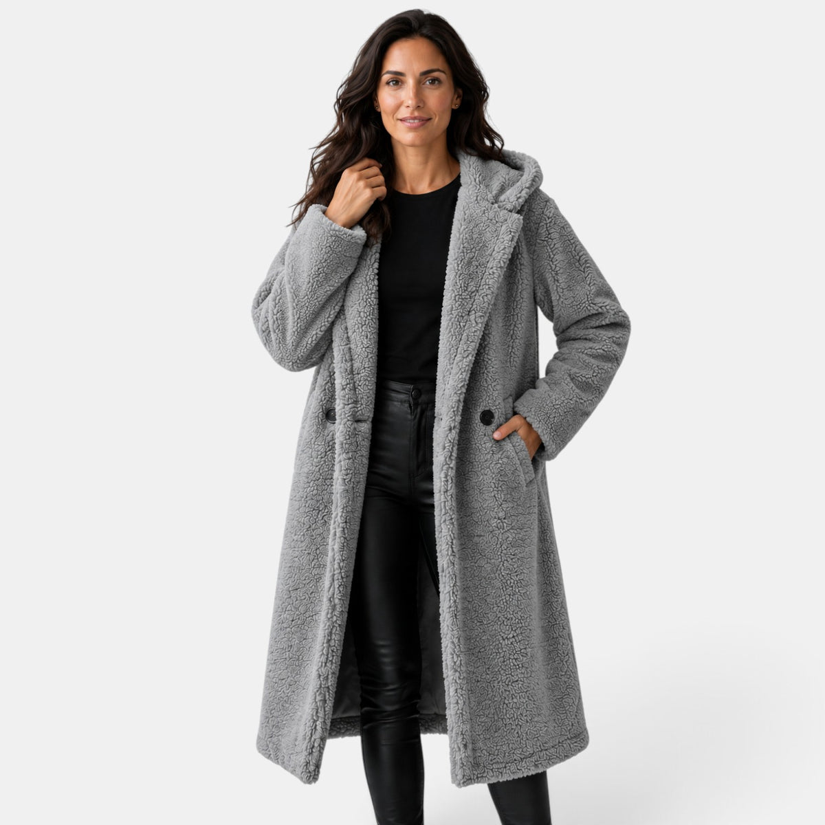 Women's Oversized Teddy Coat with Hood