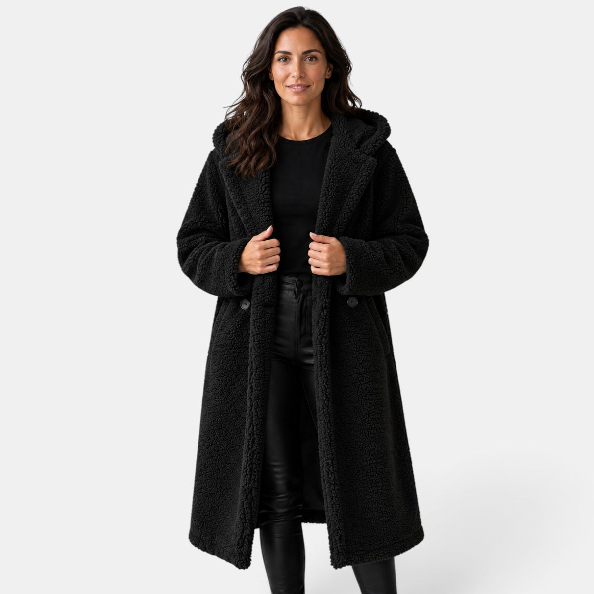 Women's Oversized Teddy Coat with Hood