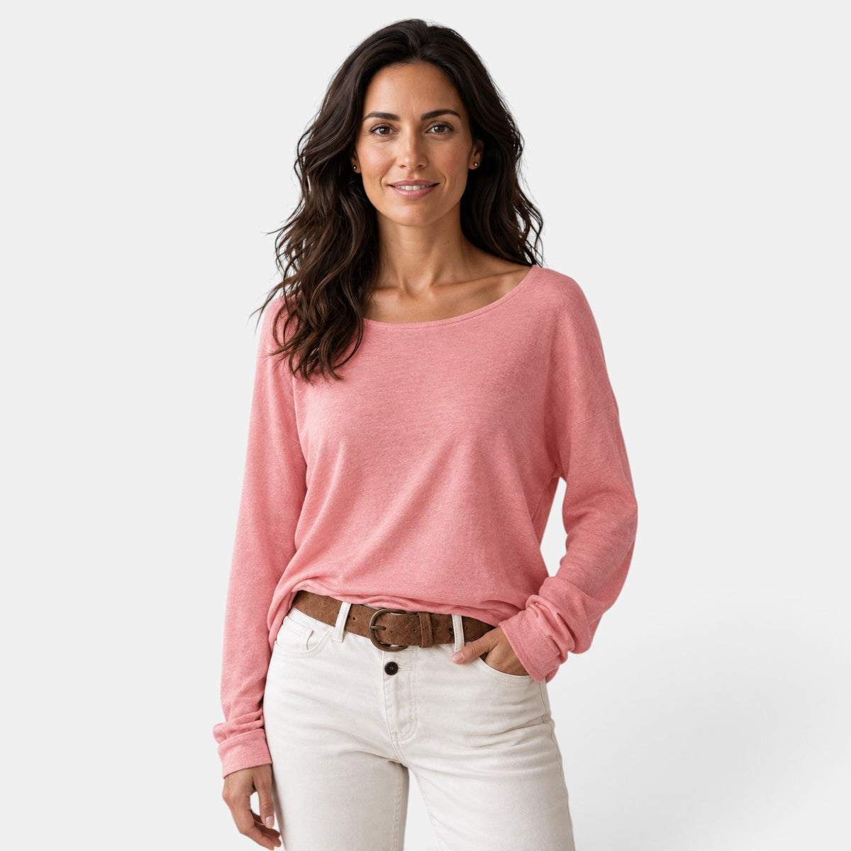 Jersey Mujer Punto Fino Cuello Redondo Ligero