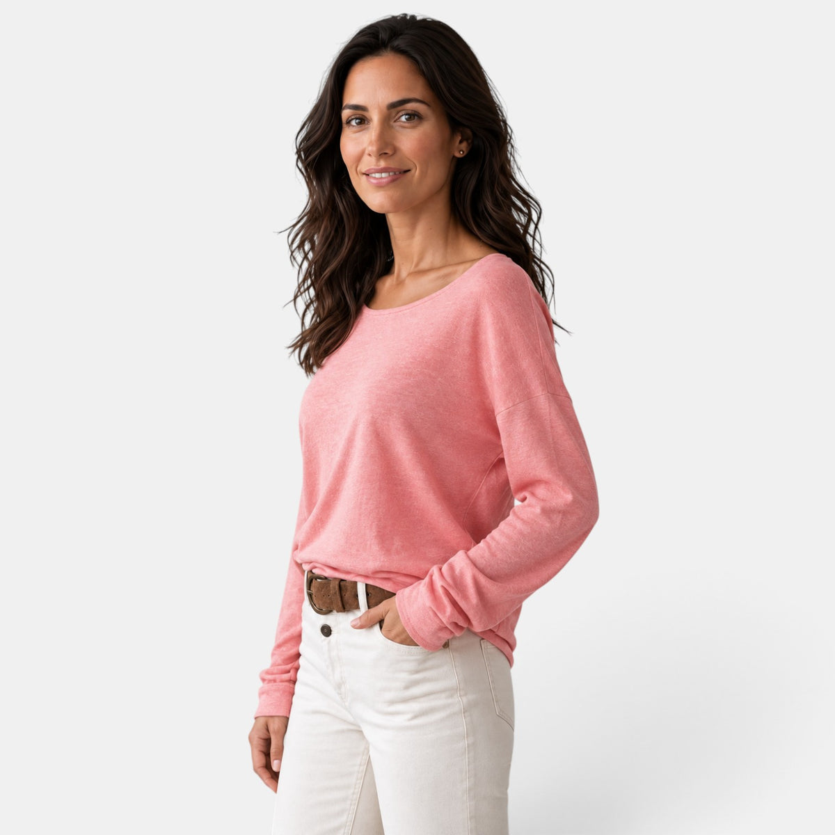 Jersey Mujer Punto Fino Cuello Redondo Ligero
