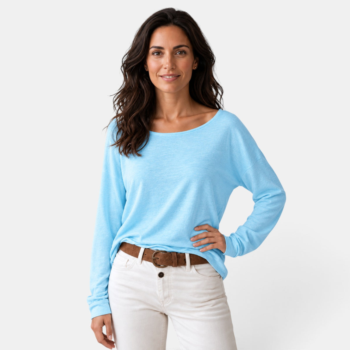 Jersey Mujer Punto Fino Cuello Redondo Ligero