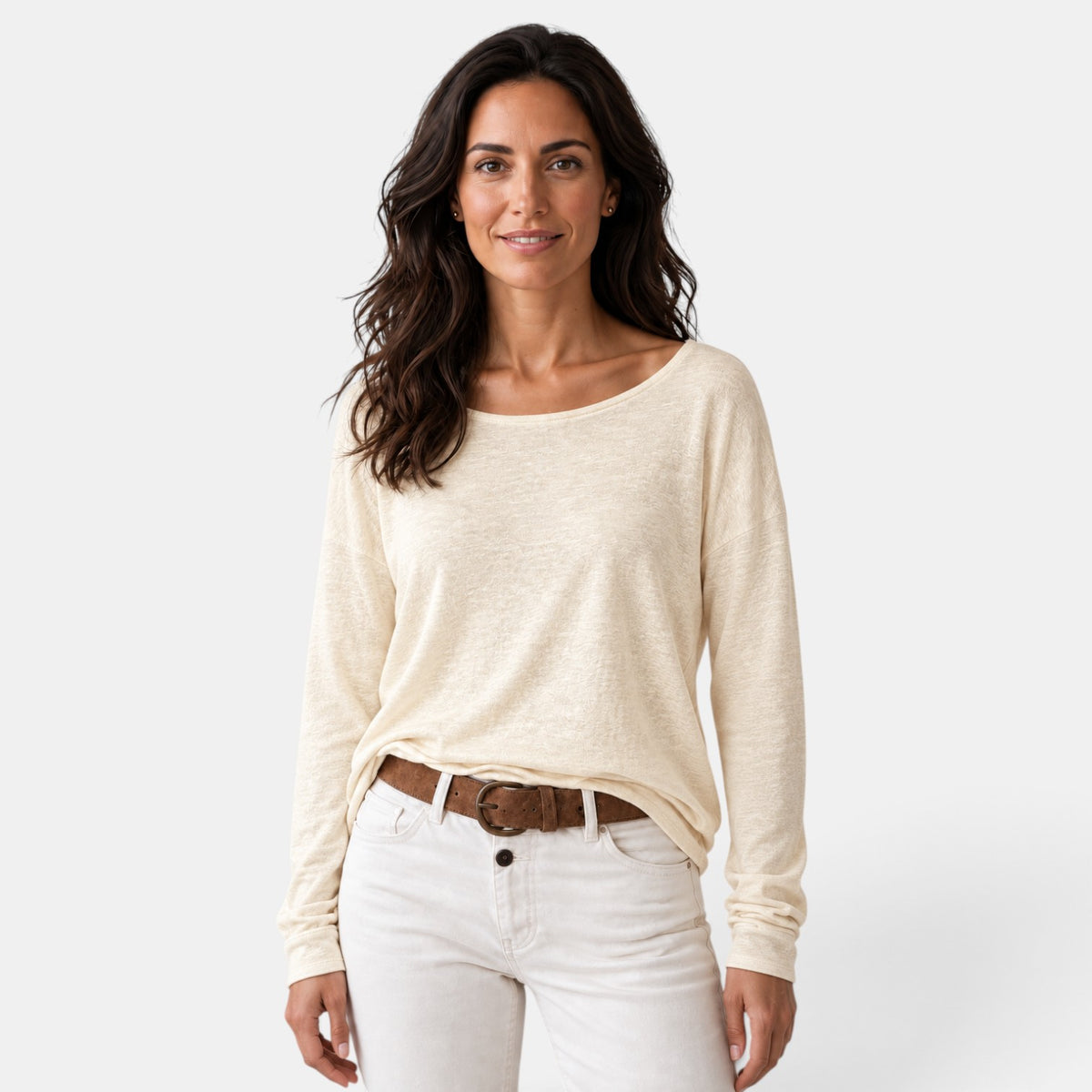 Jersey Mujer Punto Fino Cuello Redondo Ligero
