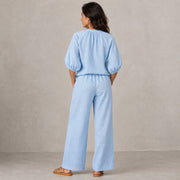 Conjunto Mujer Top con Cremallera y Pantalón Ancho