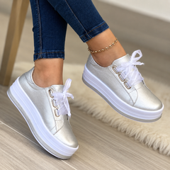 Women's Platform Sneakers - Bow Detail