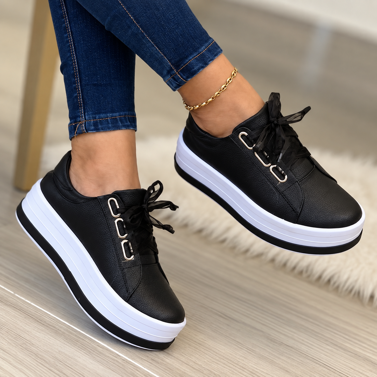 Women's Platform Sneakers with Bows