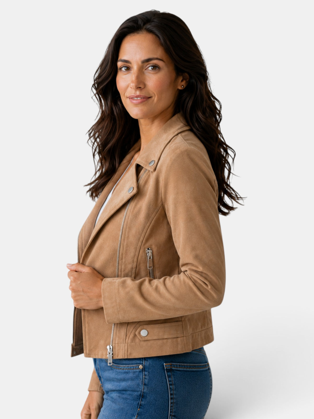 Chaqueta Americana Mujer Corta con Cremallera