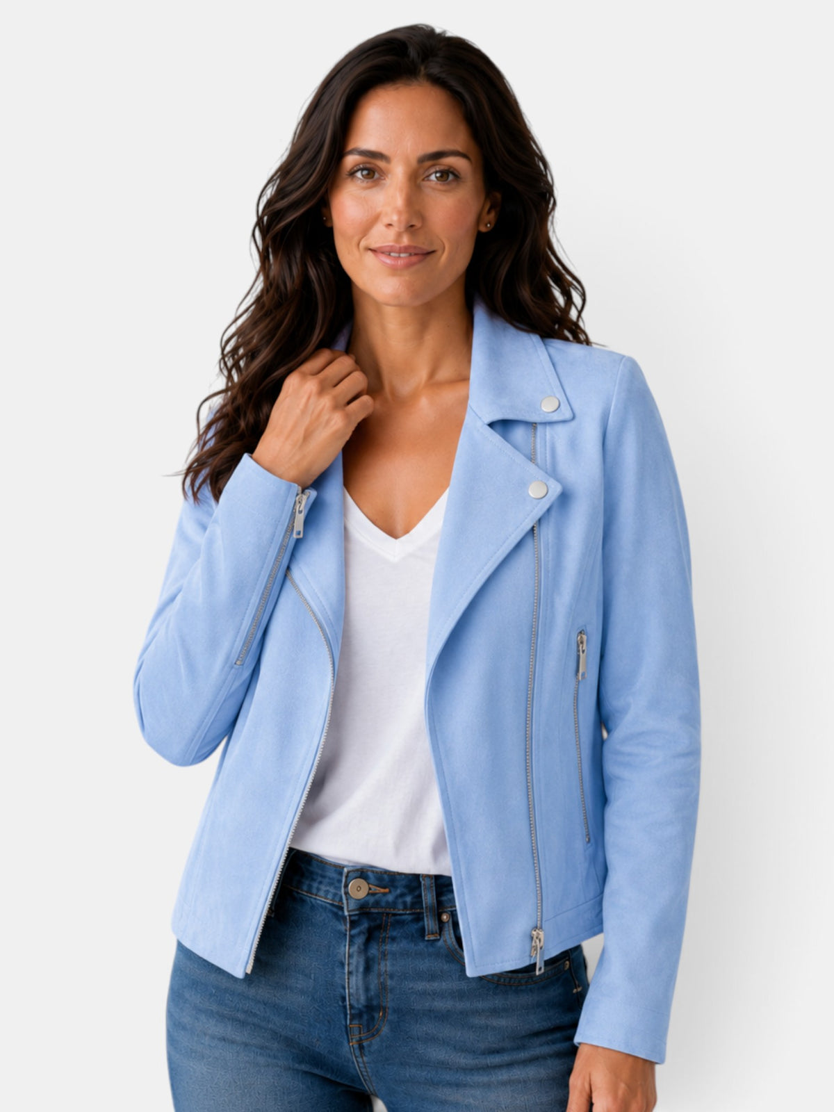 Chaqueta Americana Mujer Corta con Cremallera