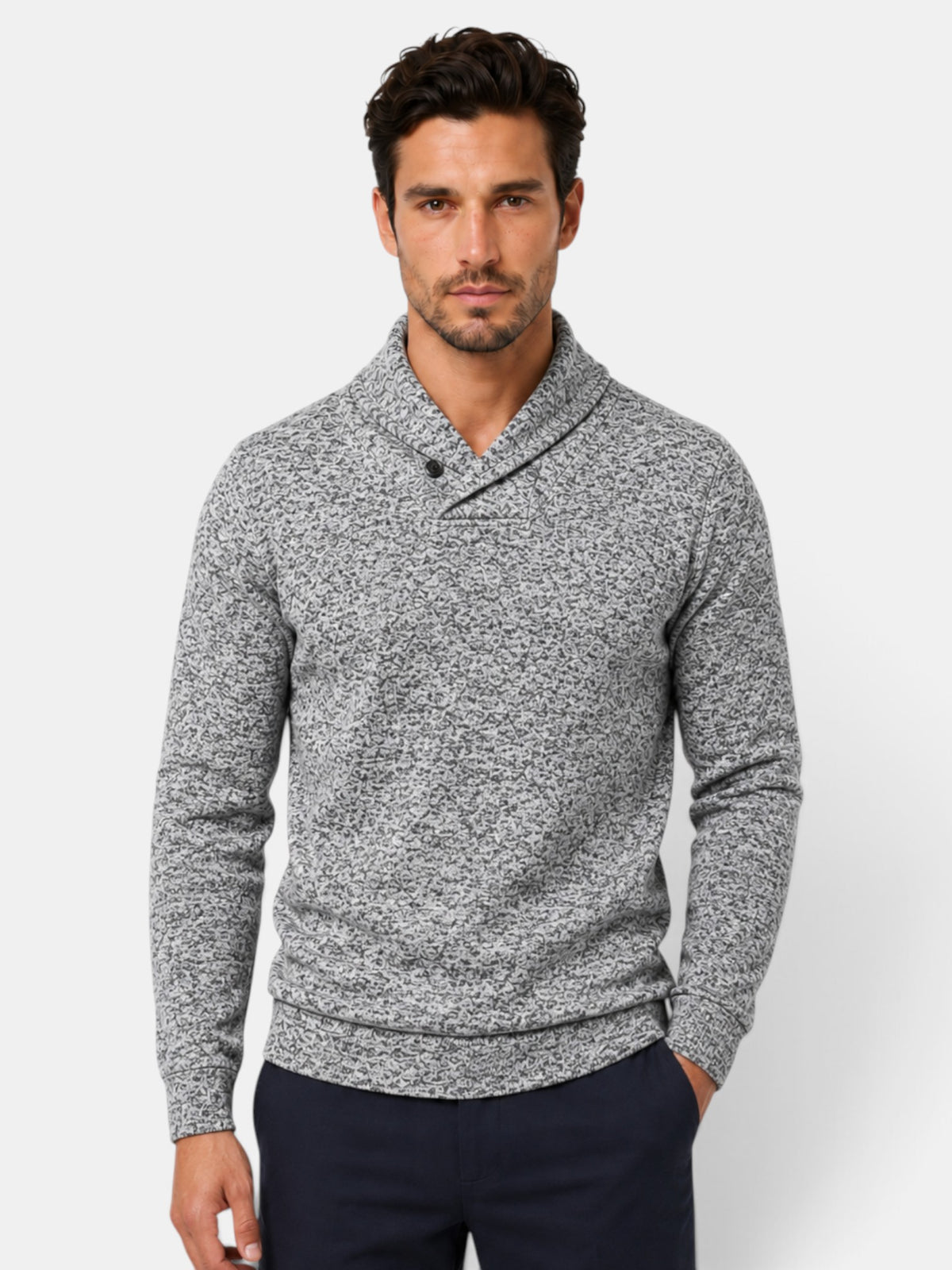 Sudadera Hombre Cuello Alto Botones