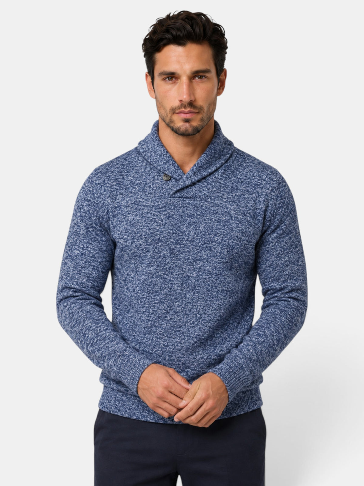 Sudadera Hombre Cuello Alto Botones