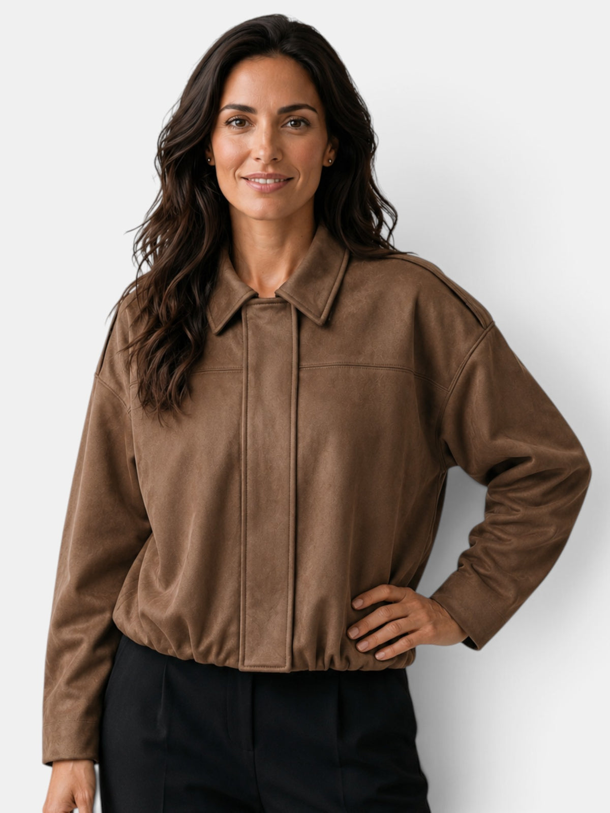 Chaqueta Mujer Ante Oversize Casual
