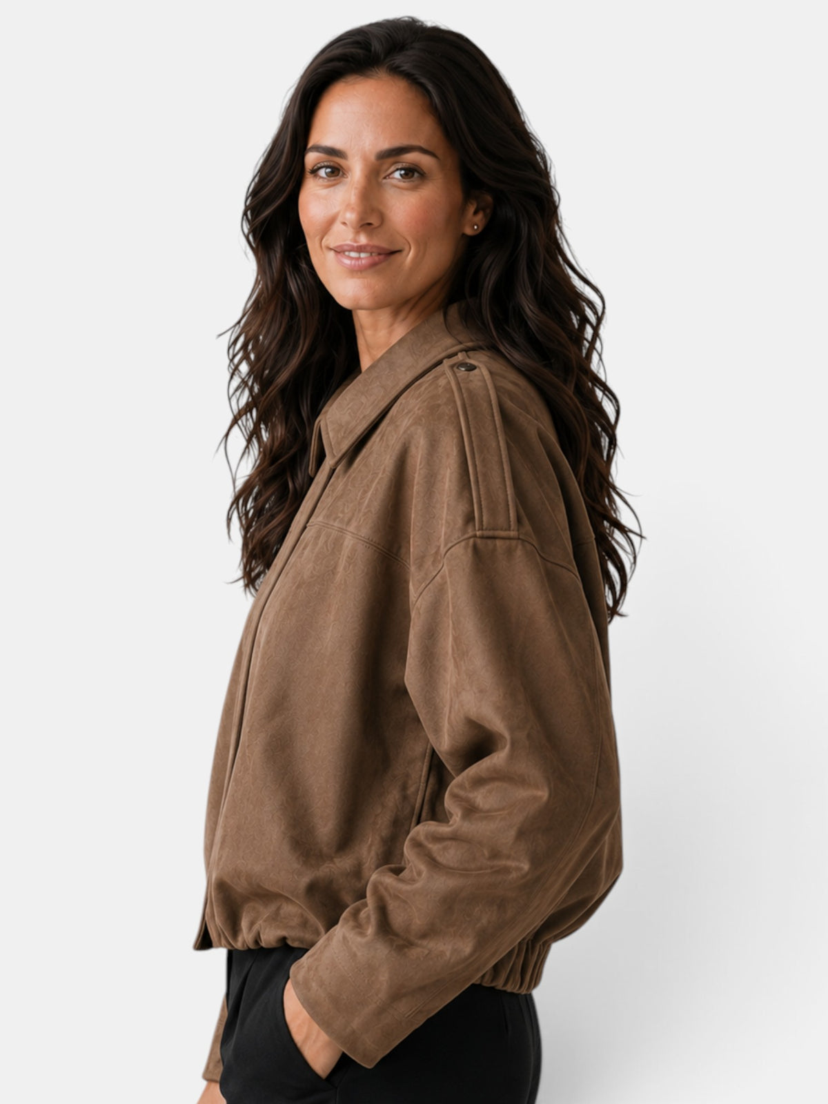 Chaqueta Mujer Ante Oversize Casual