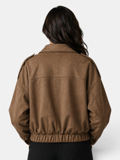 Chaqueta Mujer Ante Oversize Casual