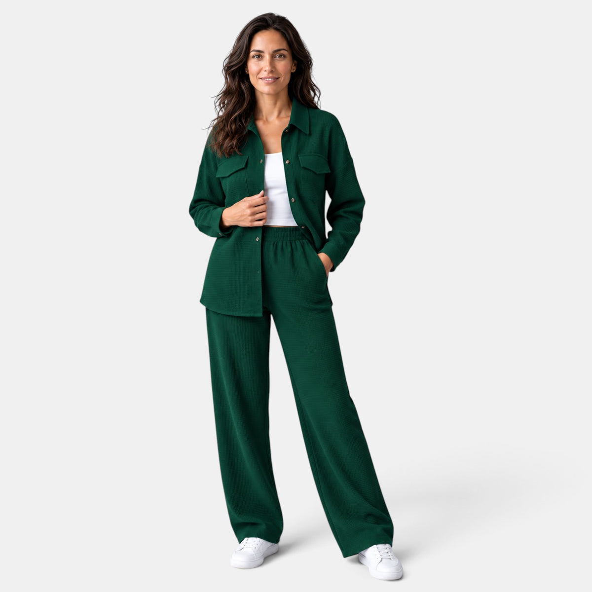 Conjunto Mujer con Cárdigan de Solapa