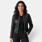 Women's Faux Leather Blazer