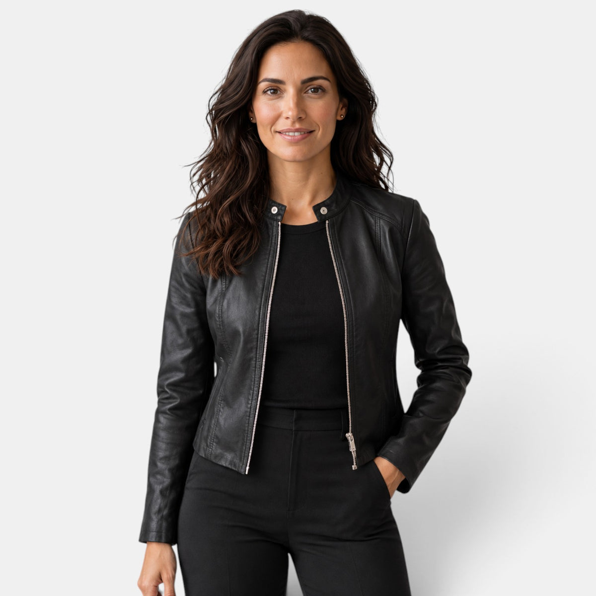 Women's Faux Leather Blazer