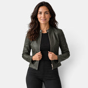 Women's Faux Leather Blazer