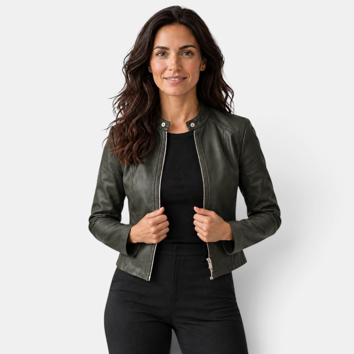 Women's Faux Leather Blazer