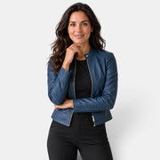 Women's Faux Leather Blazer