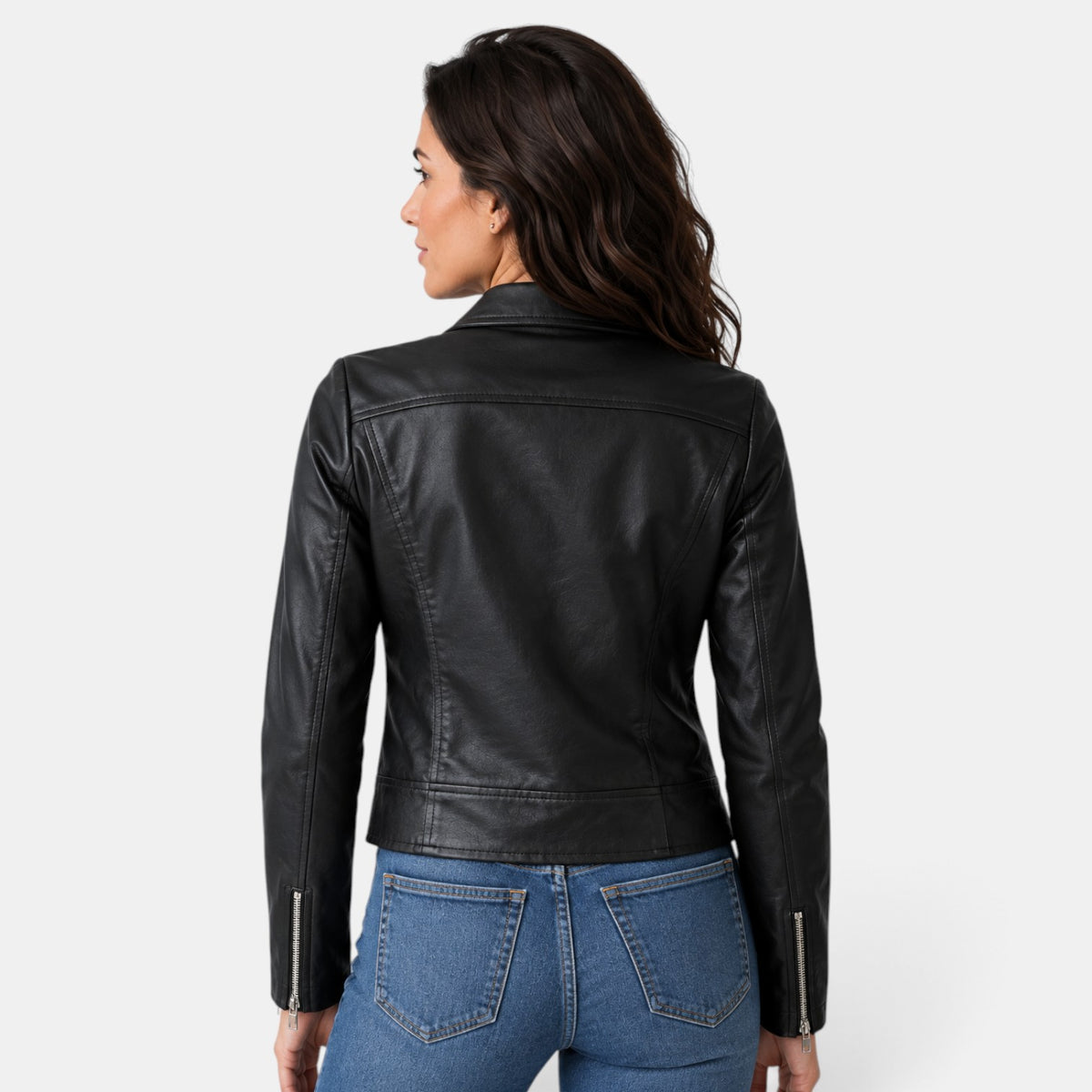 Chaqueta Cuero Mujer Corta Elegante