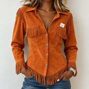 Chaqueta Ante Mujer Flecos Western
