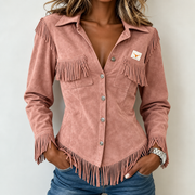 Chaqueta Ante Mujer Flecos Western