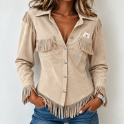 Chaqueta Ante Mujer Flecos Western