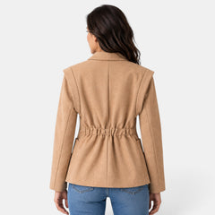Chaqueta Ante Mujer Retro con Solapas
