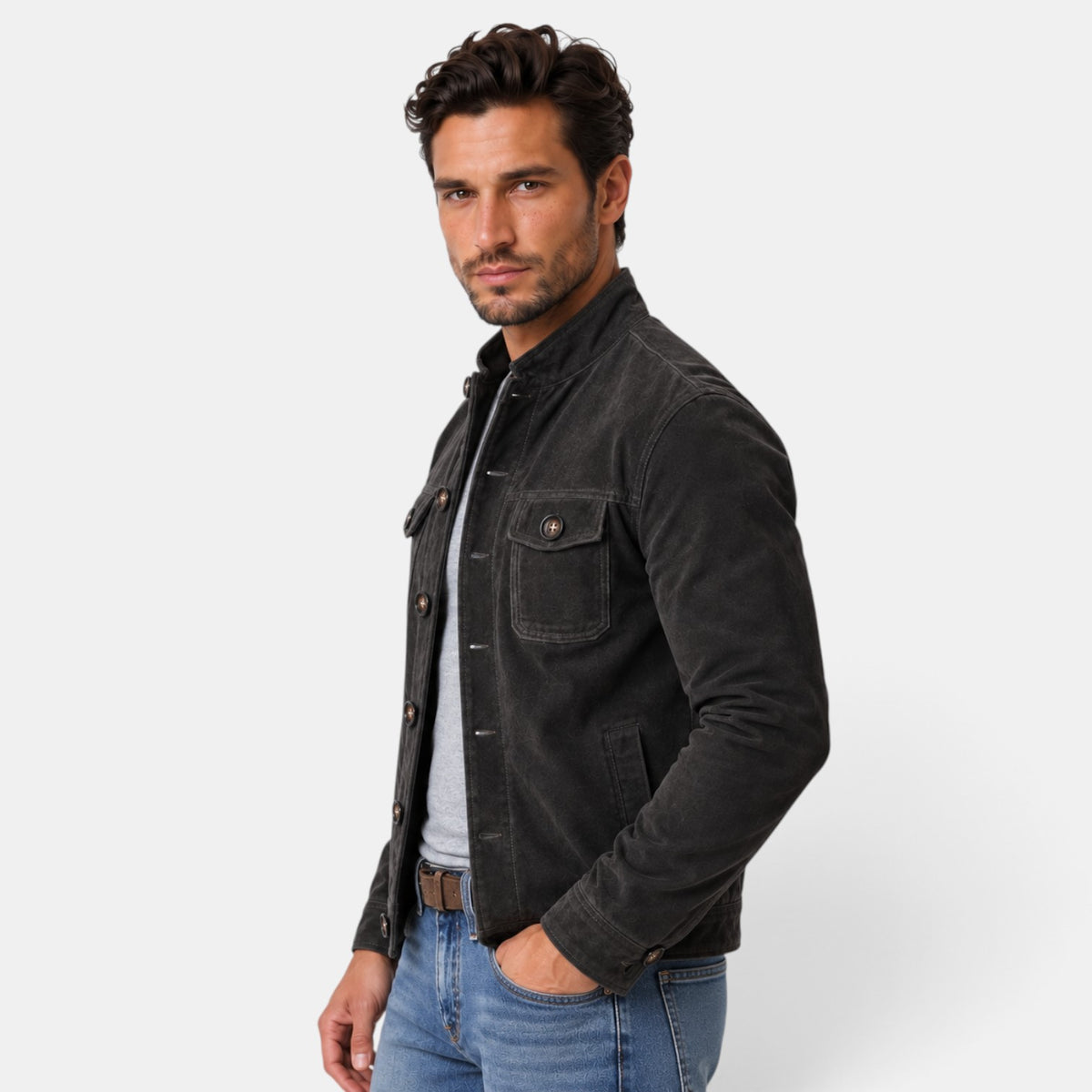 Chaqueta Hombre Ante Biker Vintage