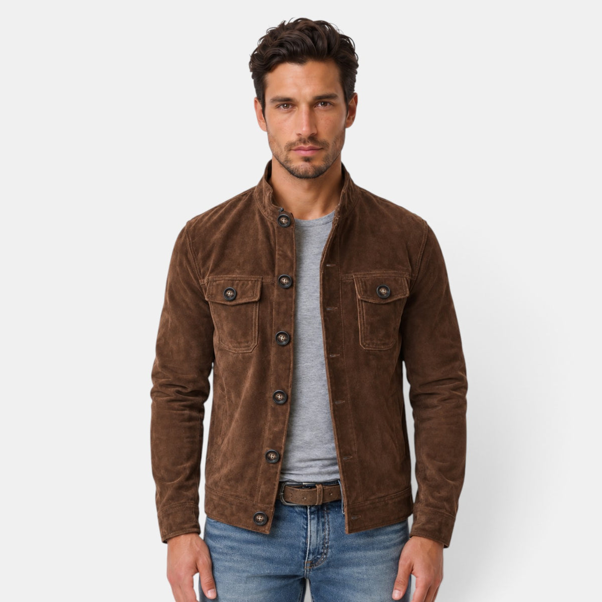 Chaqueta Hombre Ante Biker Vintage