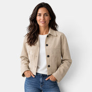 Chaqueta Ante Mujer Corta Otoño Invierno