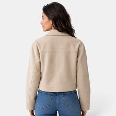 Chaqueta Ante Mujer Corta Otoño Invierno