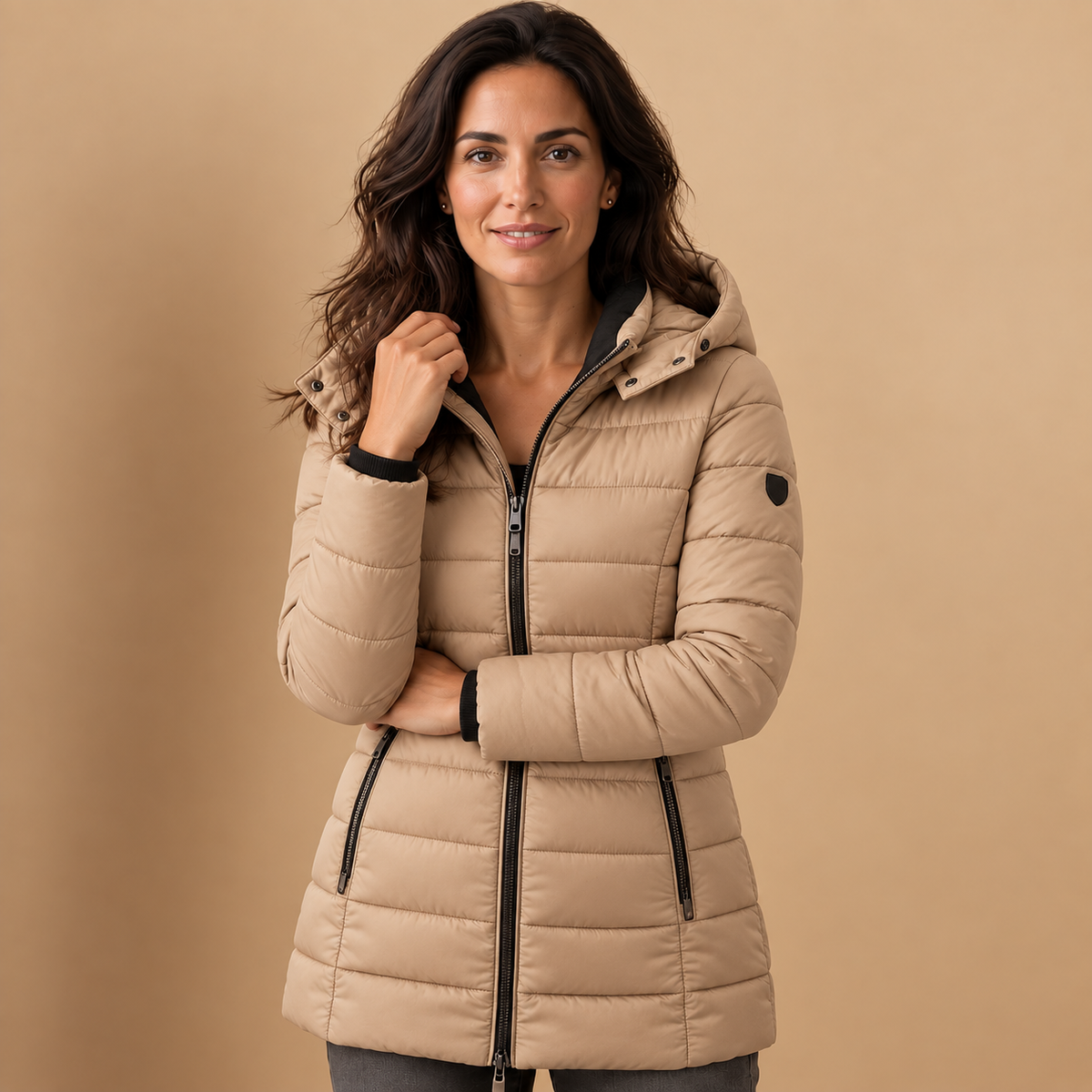 Chaqueta Acolchada Ligera Mujer con Plumón